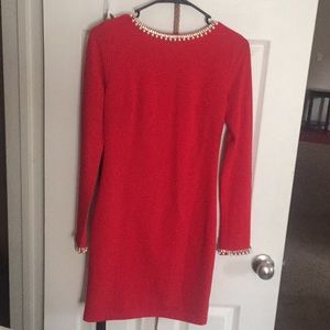 Red tight fitting dress